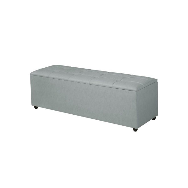 Recamier Baú Madrid 190Cm Linho Cinza - Cor: Cinza