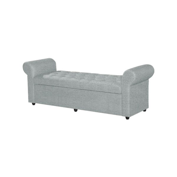 Recamier Baú United 230Cm Linho Cinza - Cor: Cinza