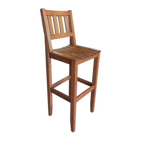 Encontraproduto.com.br - Conjunto Balcão Em U Bistrô Com 3 Banquetas Madeira Maciça Rubi 150x41cm - Cor: Marrom