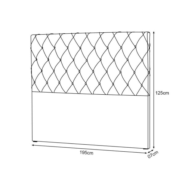 Cabeceira King Estofada Box Capitonê Chicago 195Cm Veludo Bege - Cor: Preto
