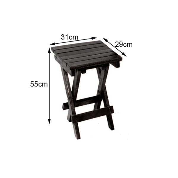 Encontraproduto.com.br - Jogo De Mesa Dobravel De Madeira 60cm Redondo Com 4 Banquinhos Dobraveis Preto - Preto