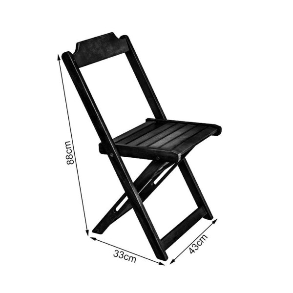 Encontraproduto.com.br - Conjunto De Mesa Dobravel Para Bar E Café De Madeira 90x90 Com 4 Cadeiras Preto - Preto