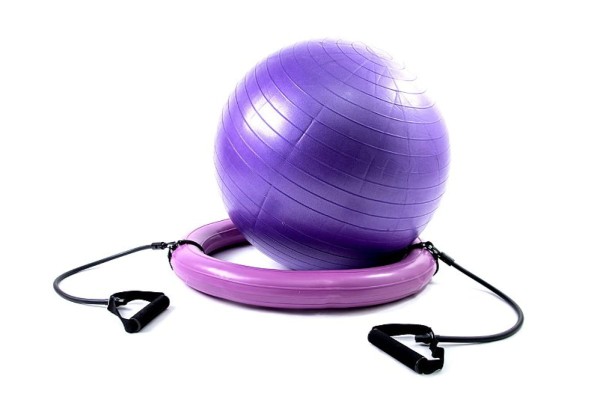 Bola Suiça De Pilates E Yoga Wct Fitness Com Cordas Roxo. .