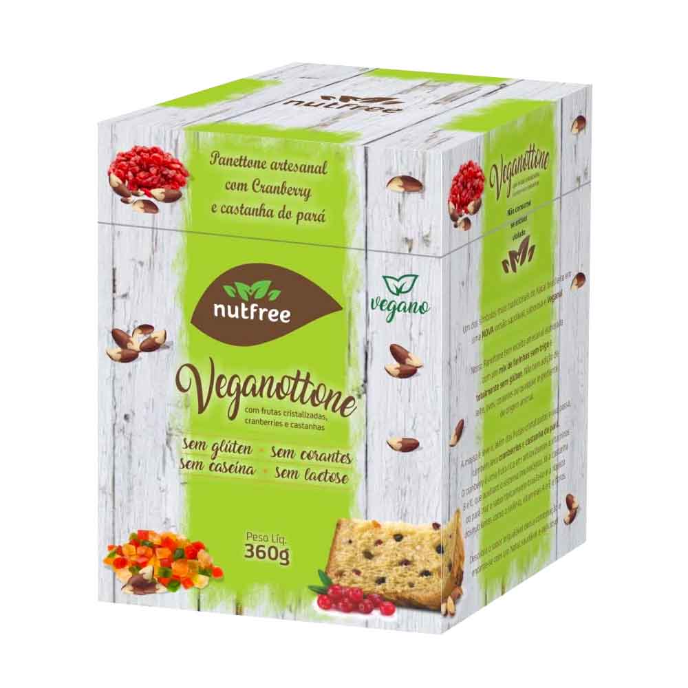 Panettone Vegano com Cranberry e Castanha do Pará 360g Nutfree