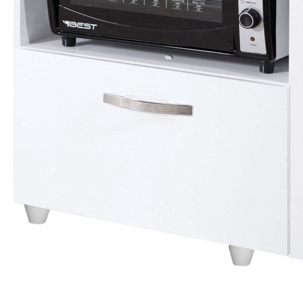 Encontraproduto.com.br - Balcão para Cooktop 5 Bocas Violeta Kaiki Móveis Branco