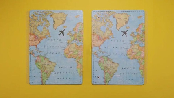 Encontraproduto.com.br - Capa E Contracapa A5 By Gocase Mapa Mundi Azul Caderno Inteligente