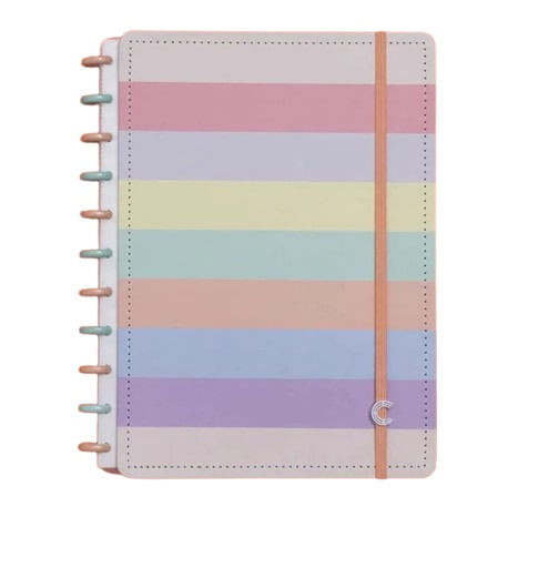 Encontraproduto.com.br - Caderno Inteligente Arco-íris Pastel Grande