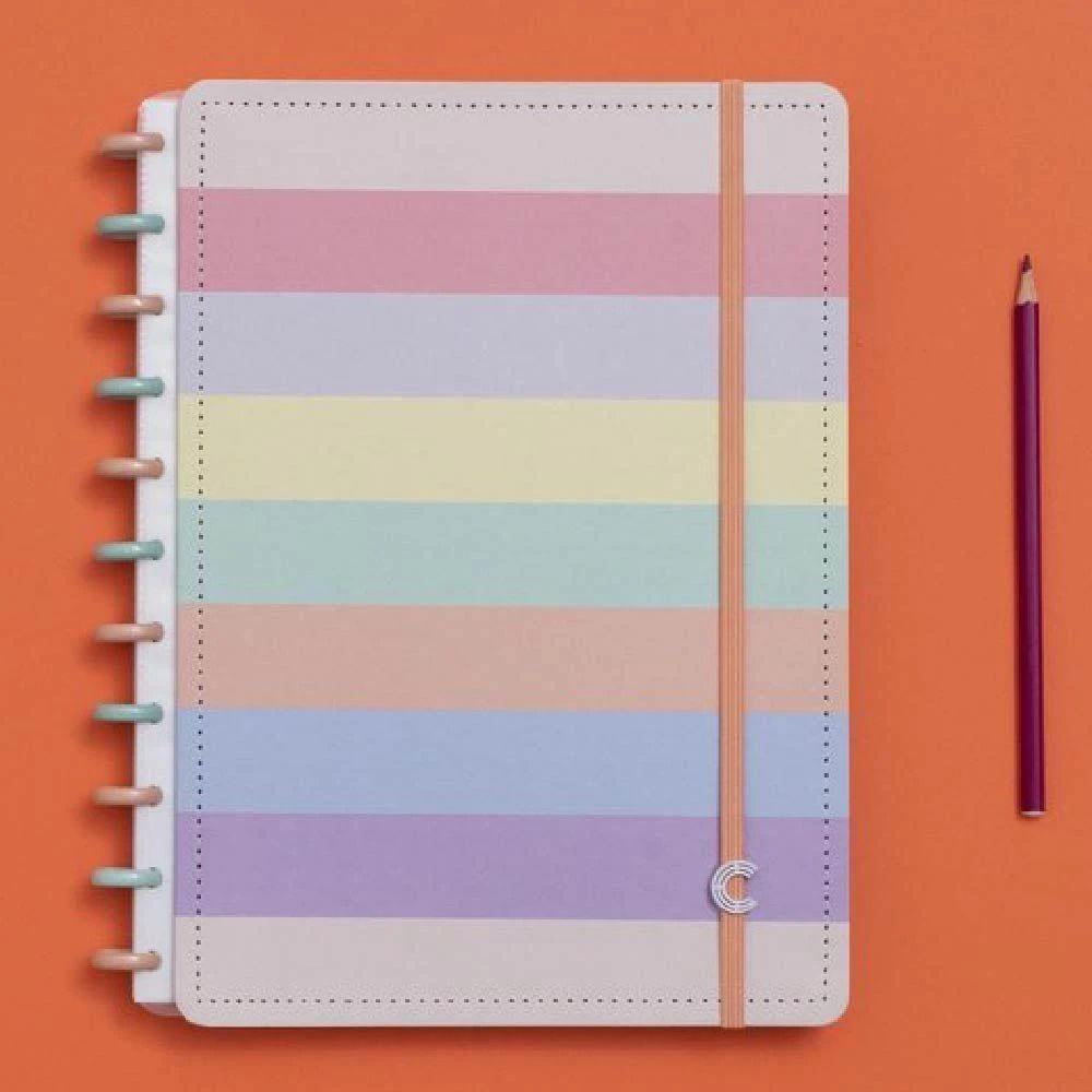 Encontraproduto.com.br - Caderno Inteligente Arco-íris Pastel Grande