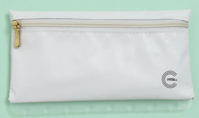 Encontraproduto.com.br - Estojo Branco Inteligente e Caneta Stabilo 8cores Tons Pastel Sertic
