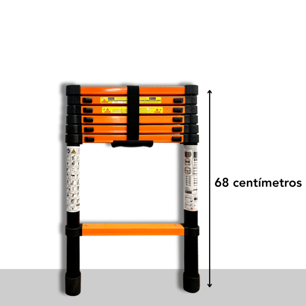 Encontraproduto.com.br - Escada Telescopica 7 Degraus Retratil Btech