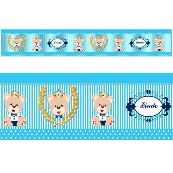Encontraproduto.com.br - Adesivo Faixa Decorativa Parede Infantil Borda Bebe Azul