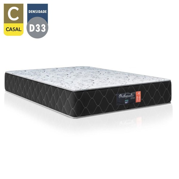 Encontraproduto.com.br - Cama Box Casal + Colchão Semi Ortopédico Extra Firme Espuma D33 Prime Colchões 138x188x72 Cor:branco