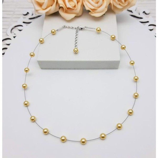 Encontraproduto.com.br - Choker Ajustável Swarovski Cabo Naval Dourado