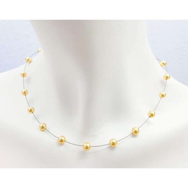 Encontraproduto.com.br - Choker Ajustável Swarovski Cabo Naval Dourado