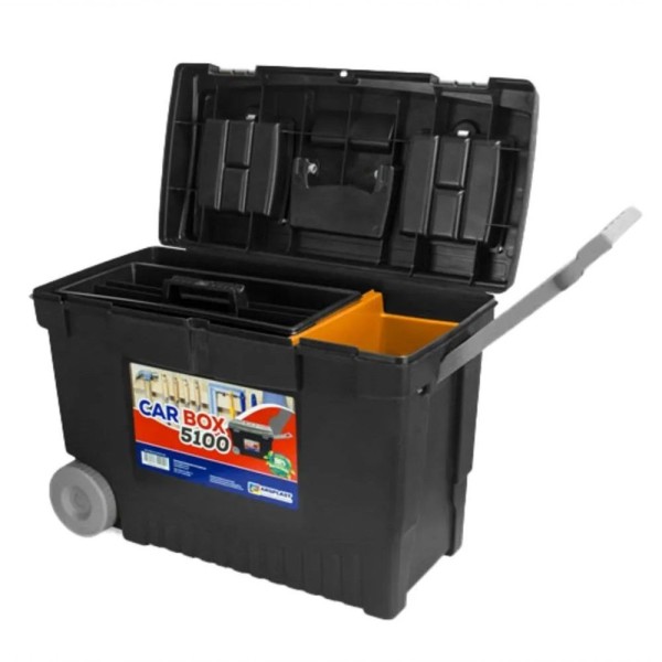 Encontraproduto.com.br - Caixa Baú P/ Ferramentas Grande Com Rodas Car Box Arquepla