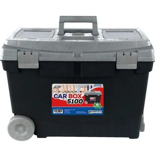 Encontraproduto.com.br - Caixa Baú P/ Ferramentas Grande Com Rodas Car Box Arquepla