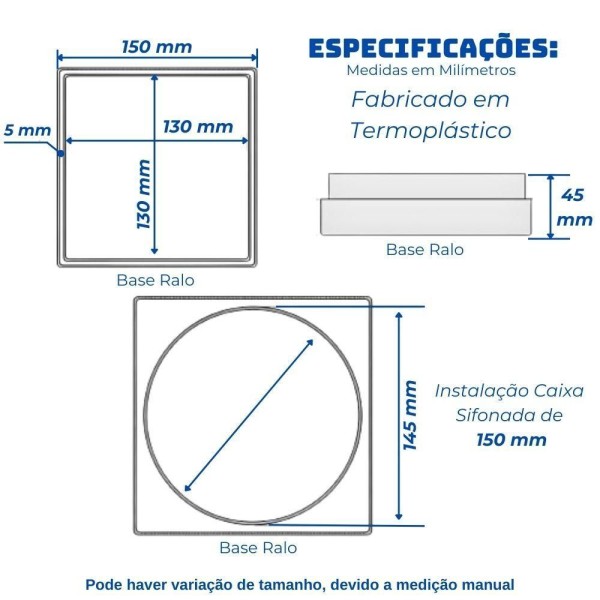Encontraproduto.com.br - Ralo Oculto Seca Piso 15 X 15 Porcelanato Inteligente Várias Cores Tela Retenção Anti Barata Cores:branco