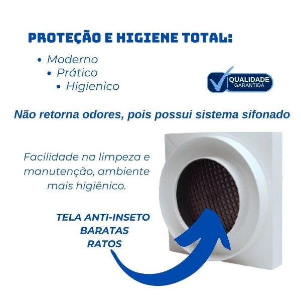 Encontraproduto.com.br - Ralo Oculto Seca Piso 15 X 15 Porcelanato Inteligente Várias Cores Tela Retenção Anti Barata Cores:branco