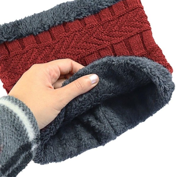 Encontraproduto.com.br - Kit Gorro Tamanho único Cachecol Estilo Gola Proteção Contra Frio Confortável Elegante Unissex C
