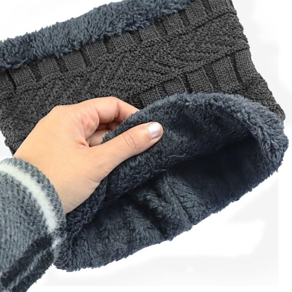 Encontraproduto.com.br - Kit Gorro Cachecol Estilo Gola Proteção Contra Frio Moda Acessórios Inverno Confortável Elegante C