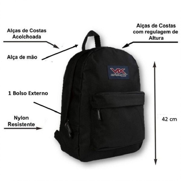 Encontraproduto.com.br - Mochila Juvenil Escolar Casual Trabalho Viagem Reforçada Vix
