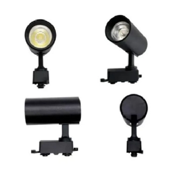 Encontraproduto.com.br - Trilho Eletrificado 2 Metros Preto Com 6 Spots Led 7w 3000k