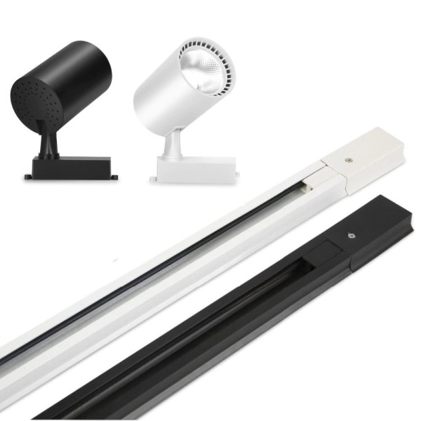 Encontraproduto.com.br - Trilho Eletrificado 2 Metros Com 6 Spots Led Branco 7W 3000K