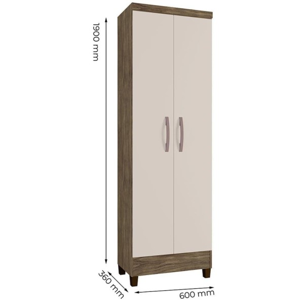 Encontraproduto.com.br - Armário Multiuso 2 Portas Egito Teka Champanhe - Incorplac