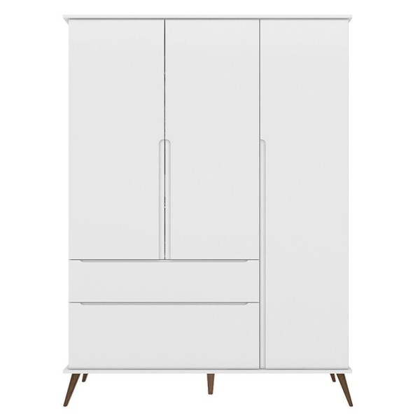 Encontraproduto.com.br - Guarda Roupa Infantil Melinda 3 Portas E 2 Gavetas Branco - Phoenix Baby