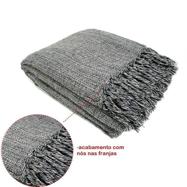 Encontraproduto.com.br - Manta Para Sofá Tipo Manta Capa De Sofá 2,40 X 1,80 Cor:Cinza Mesclado
