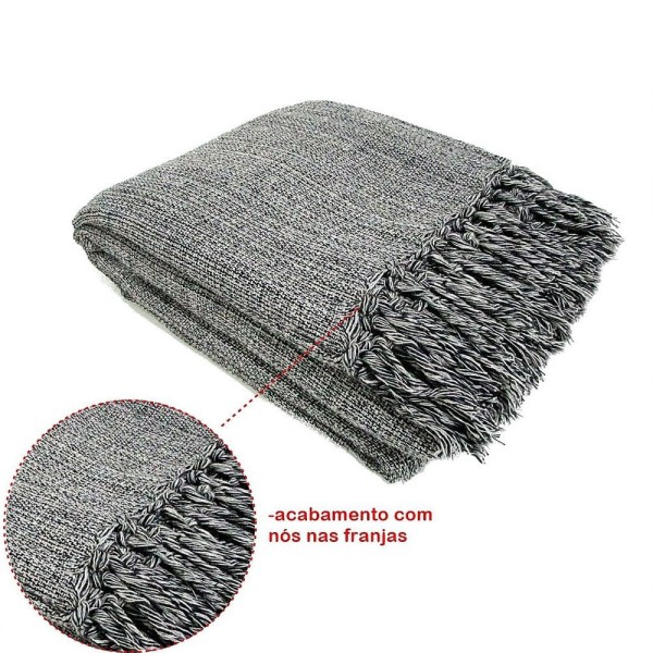 Encontraproduto.com.br - Manta Para Sofá Em Algodão 2,45 X 1,85 Várias Cores Cor:cinza Mesclado