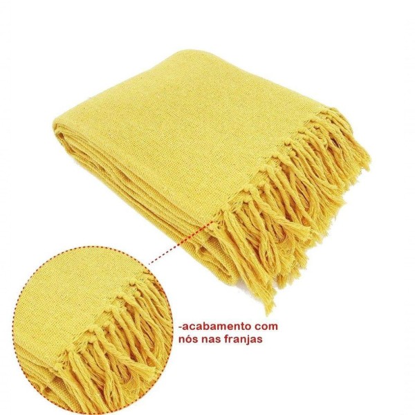 Encontraproduto.com.br - Kit 2 Mantas Para Sofá Tipo Capa Sofá 2,45x1,85 Várias Cores Cor:amarelo