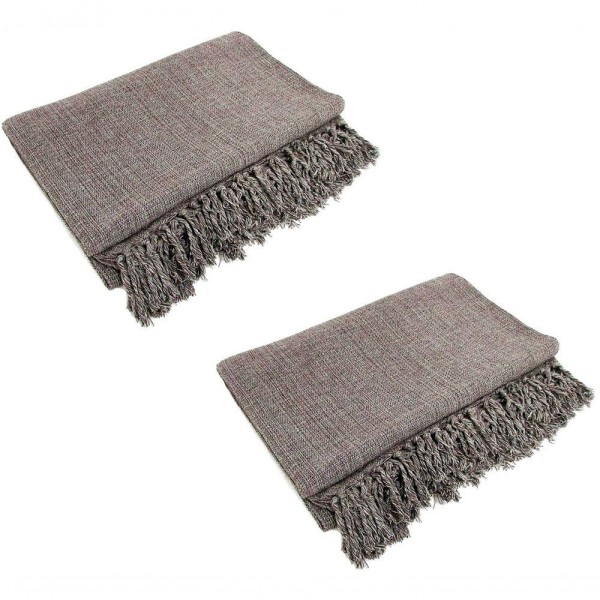 Encontraproduto.com.br - Kit 2 Mantas Para Sofá Tipo Capa Sofá 2,45x1,85 Várias Cores Cor:marrom Mesclado