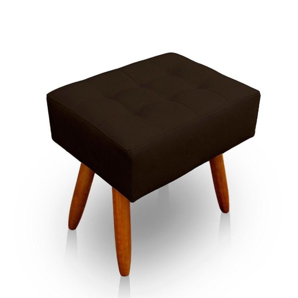 Encontraproduto.com.br - Kit 2 Puff Retangular New Para Sala E Quarto Suede Marrom- Jylcrom