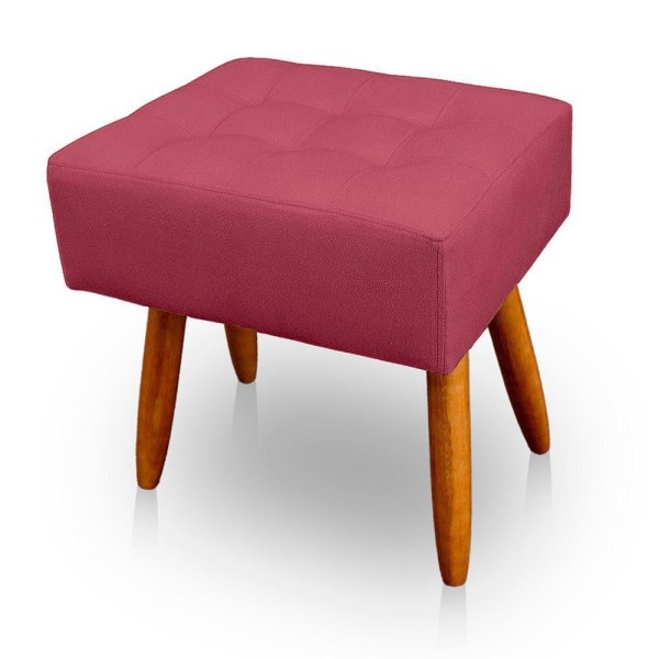 Encontraproduto.com.br - Kit 2 Puff Retangular New Para Sala E Quarto Suede - Jylcrom Cor Rose