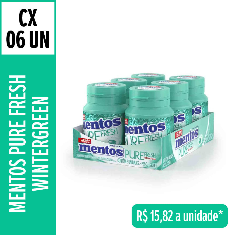 Goma de Mascar Mentos Pure Fresh Wintergreen c/6 - Perfetti