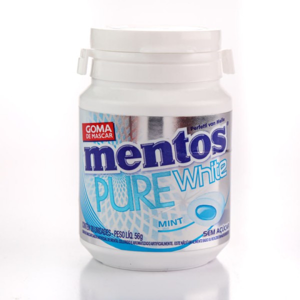 Encontraproduto.com.br - Goma de Mascar Mentos Pure White Menta c/6 - Perfetti