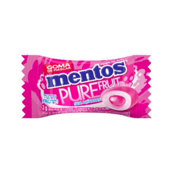 Encontraproduto.com.br - Goma de Mascar Mentos Pure Fruit Tutti-Frutti c/60 - Perfetti