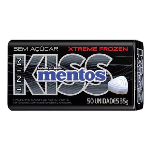 Encontraproduto.com.br - Pastilha Mentos Kiss Menta Forte c/12 - Perfetti