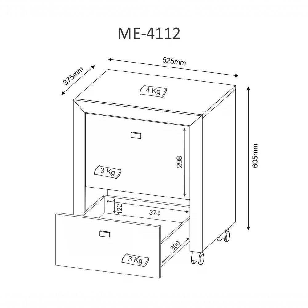 Encontraproduto.com.br - Gaveteiro Para Pasta Suspensa Me4112 Rustico Rustico