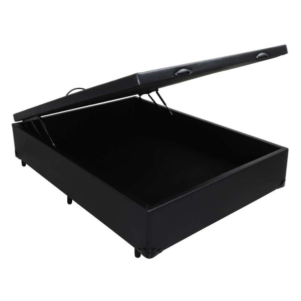 Encontraproduto.com.br - Base para Cama Box Casal Érica com Baú Preta