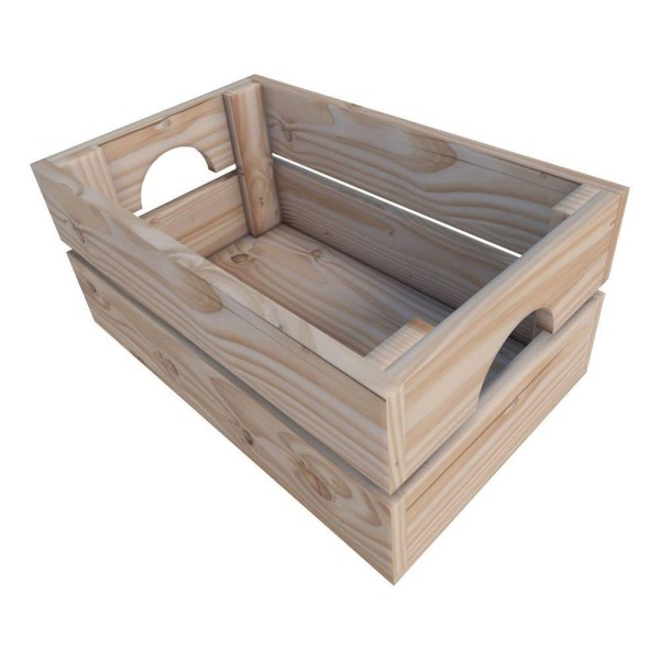 Encontraproduto.com.br - Caixote Feira Organizador Porta Objetos Nichos Prateleira De Parede Pinus