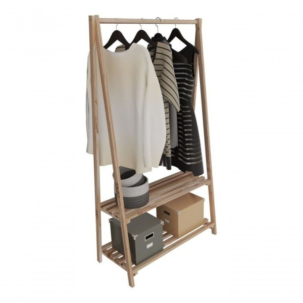 Encontraproduto.com.br - Arara De Roupas Aço Prateleira Sapateira Cabideiro Rodinhas