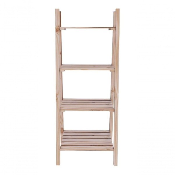Encontraproduto.com.br - Estante 4 Tábuas Vazadas De Madeira Decoração Com Sapateira