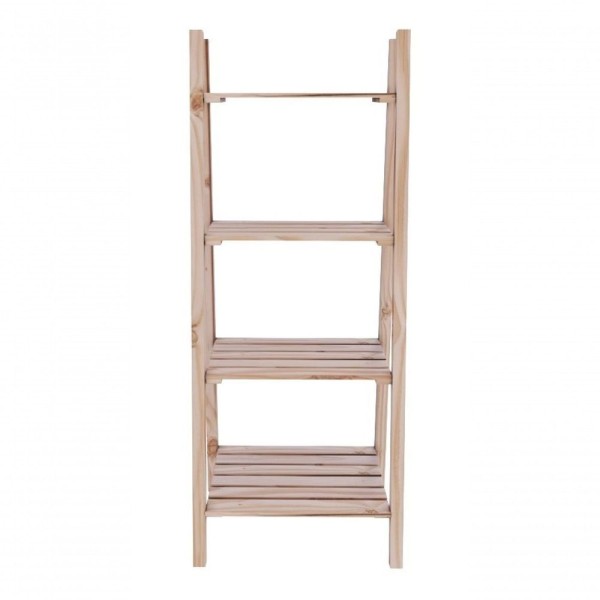 Encontraproduto.com.br - Estante 4 Tábuas Vazadas De Madeira Decoração Com Sapateira