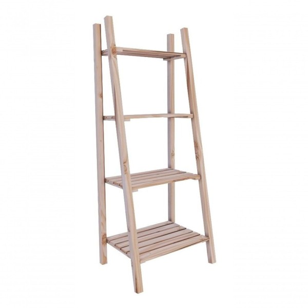 Encontraproduto.com.br - Estante 4 Tábuas Vazadas De Madeira Decoração Com Sapateira