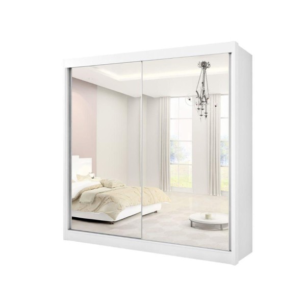 Encontraproduto.com.br - Guarda Roupa Porta Com Espelho 2 Portas 6 Gavetas Las Vegas Ddoro Branco