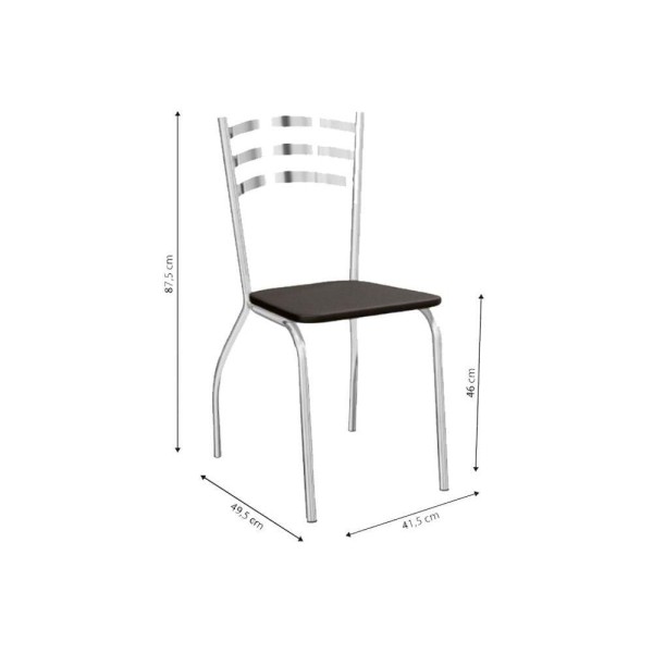 Encontraproduto.com.br - Cadeira Sala de Jantar Portugal 2C007 Kit 2 Un Cromado/Courano Branco - Kappesberg