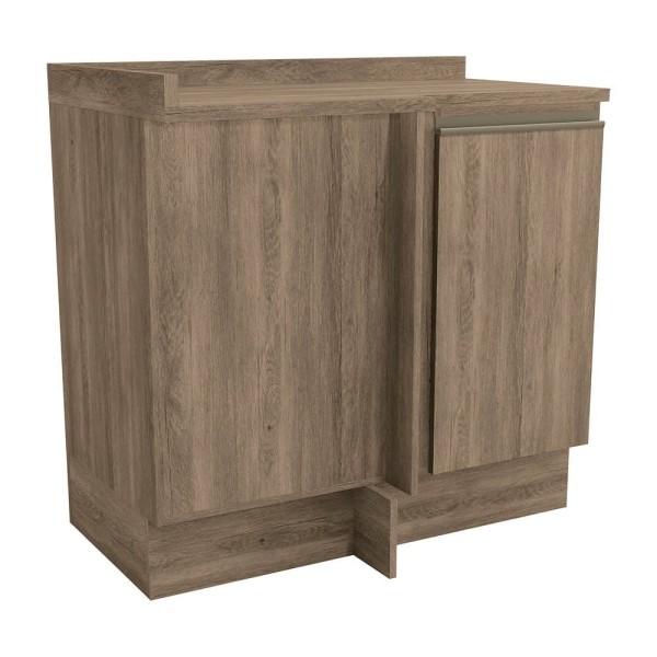 Encontraproduto.com.br - Balcão de Cozinha Canto com Tampo 1 Porta Maxxi Kappesberg Nogal
