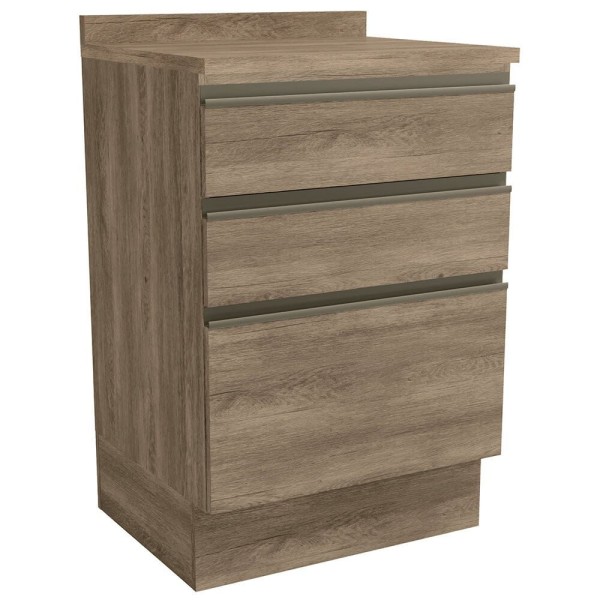 Encontraproduto.com.br - Balcão 60CM Maxxi com Tampo 3 Gavetas CB335 Kappesberg